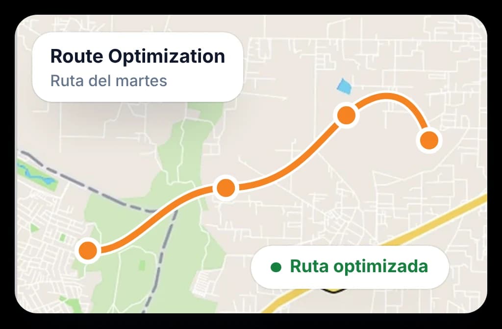 Optimización de rutas de BeatRoute trazando en el mapa el beat de un vendedor como un solo recorrido por los puntos de venta