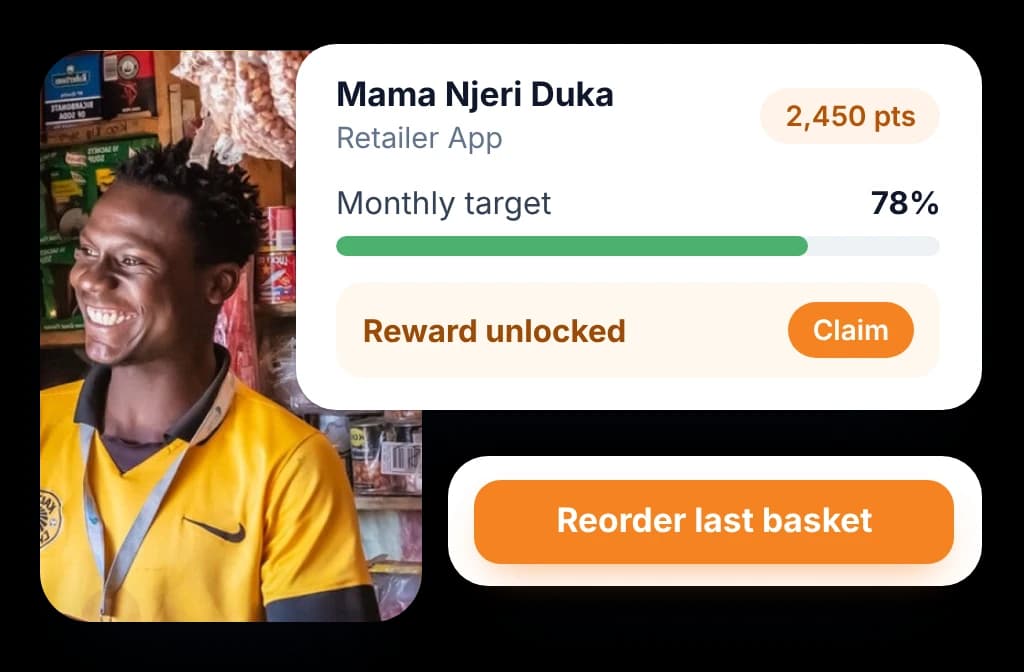 BeatRoute Retailer App: loyalty dashboard, targets, and rewards that bring retailers closer to the brand.