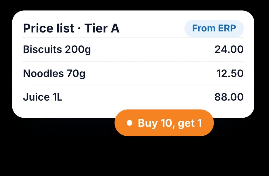 Load each distributor's prices and schemes