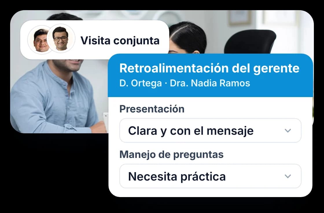 Visitas de detailing conjuntas con retroalimentación del gerente