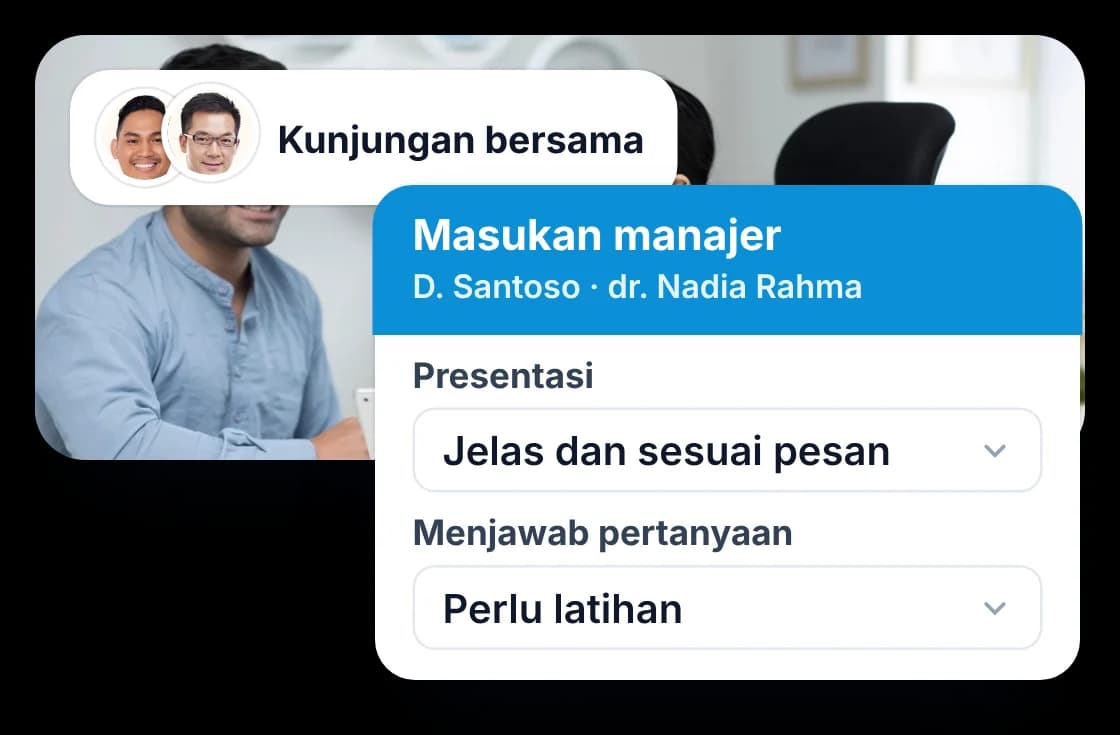 Kunjungan detailing bersama dengan umpan balik manajer