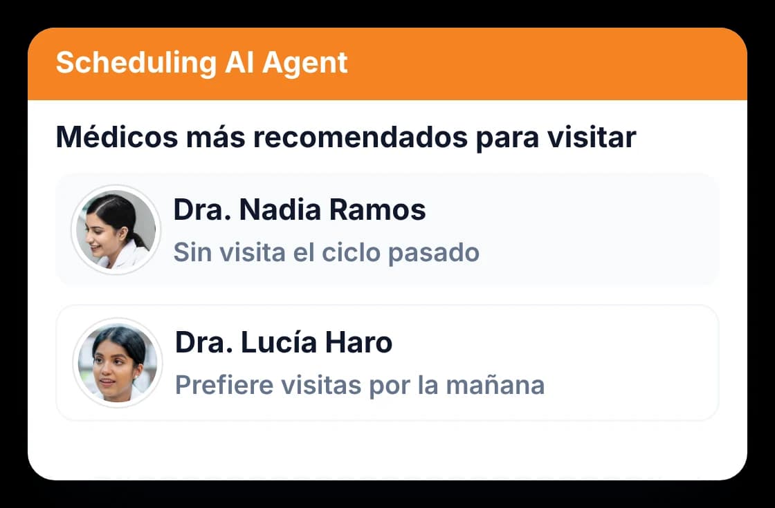 Scheduling AI Agent con los médicos más recomendados para visitar y el motivo de cada sugerencia