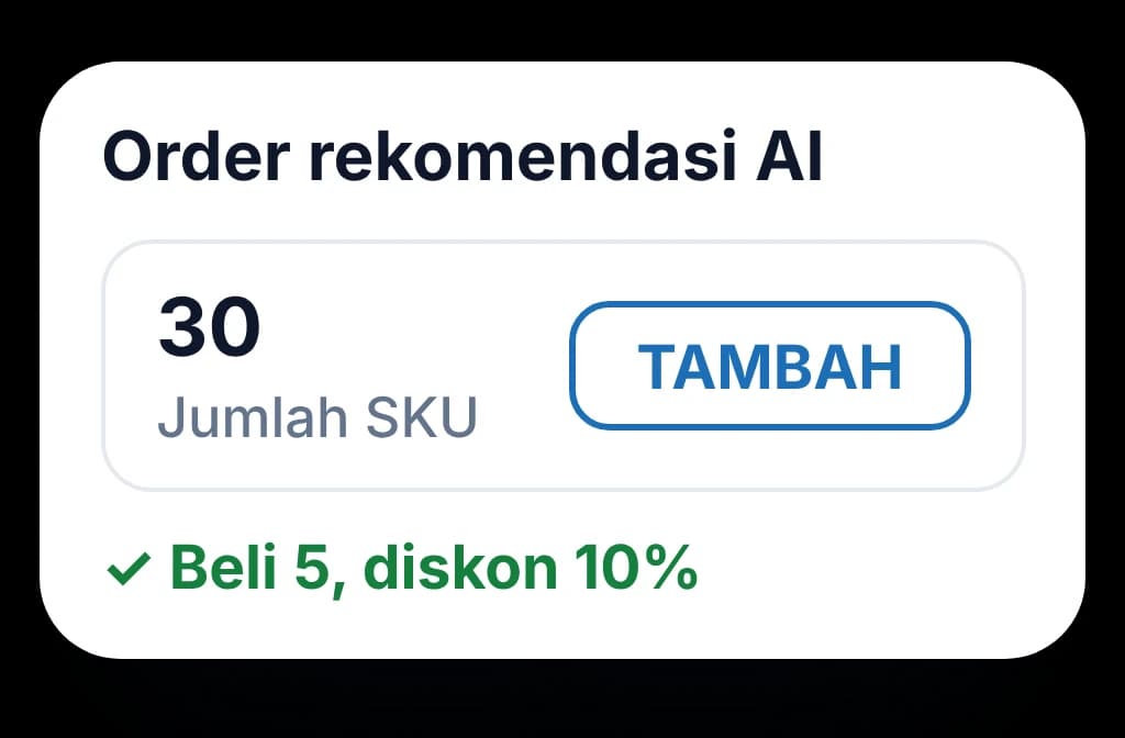 Saran order dari Order AI Agent