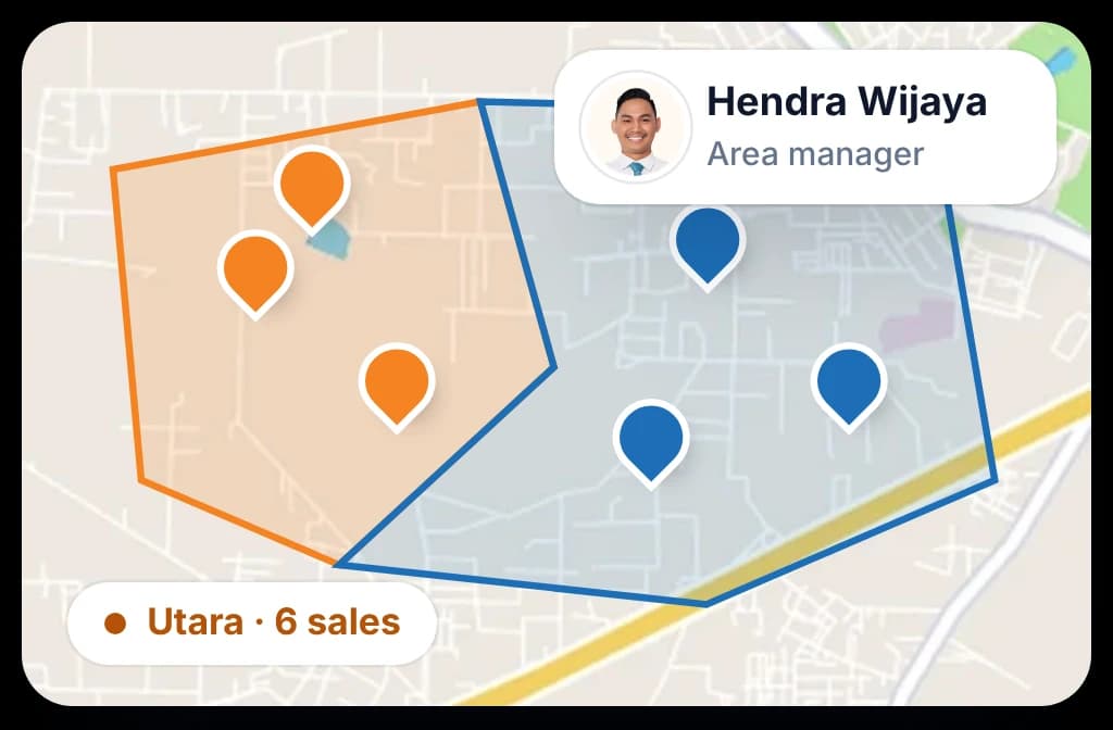 Area manager dan regional manager yang memegang wilayah