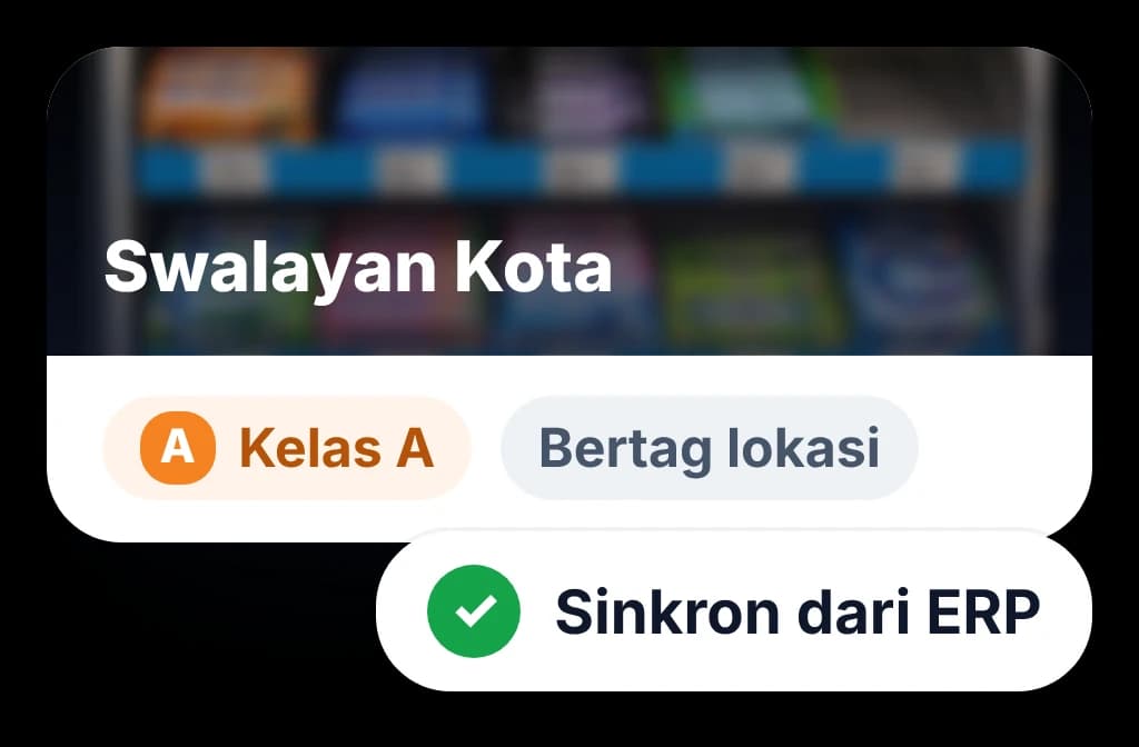 Data outlet dengan kelas dan tag lokasinya, tersinkron dari ERP agar setiap rute berangkat dari daftar yang rapi