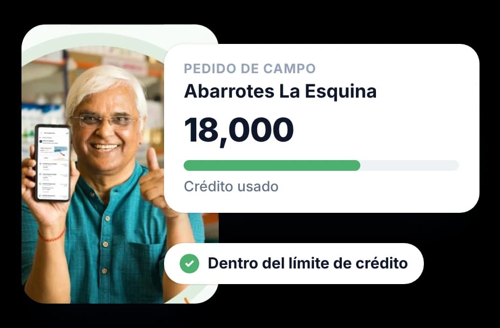 Pedido de campo validado contra el límite de crédito de la tienda antes de registrarse