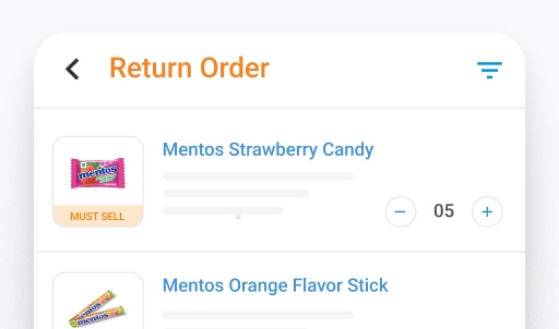 Take stock and process product returns - Field Sales App