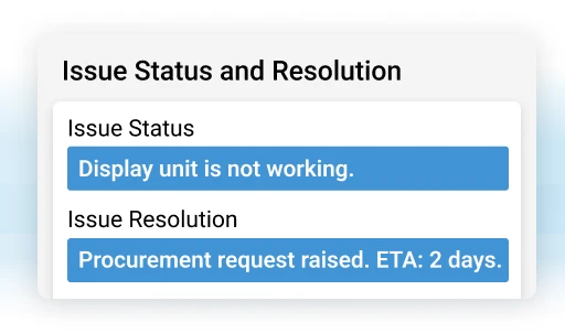 tracking issue status and resolution - Product Promoter App
