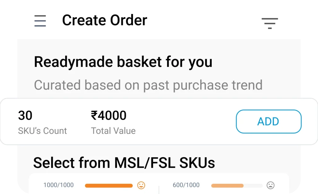 Create readymade basket saving time maximizing order value - Order AI Agent