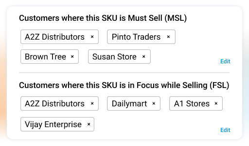 define must sell and focus sell skus targets - Order AI Agent