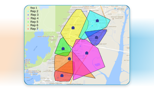 divide regions by geography outlet density and visit goals - Visit Planning