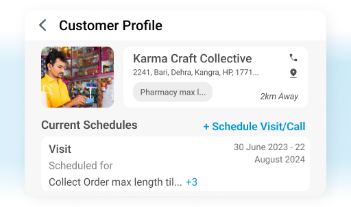 plan visits tasks and make direct calls to customers via the app - Visit Planning