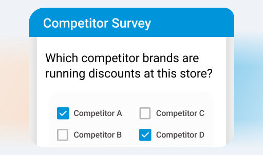 record competitor pricing presence and promotions - Field Sales App