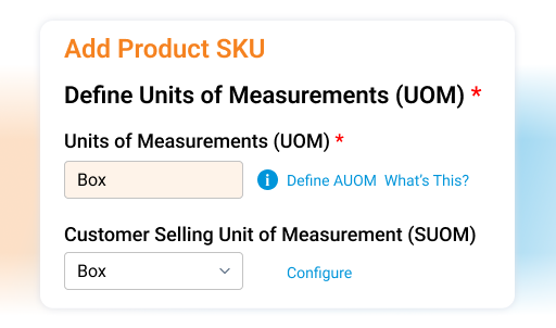 set unit of selling and measurement for each sku or by channels - Order AI Agent