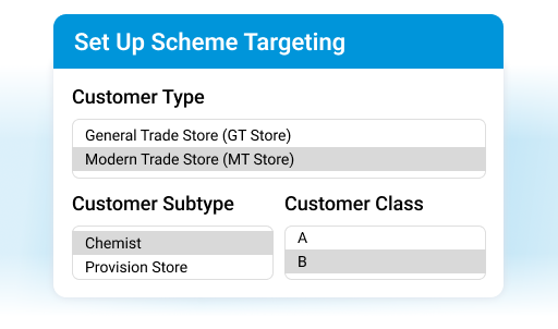 setup trade schemes by geography or segment - Order AI Agent