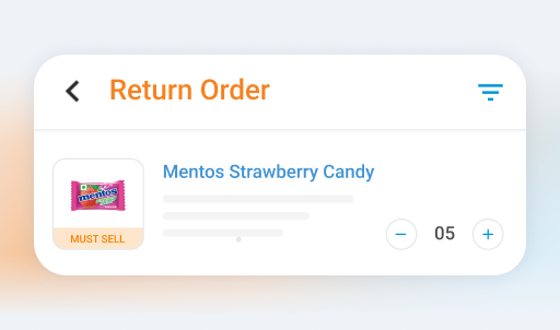 take stock and process product returns - Field Sales App