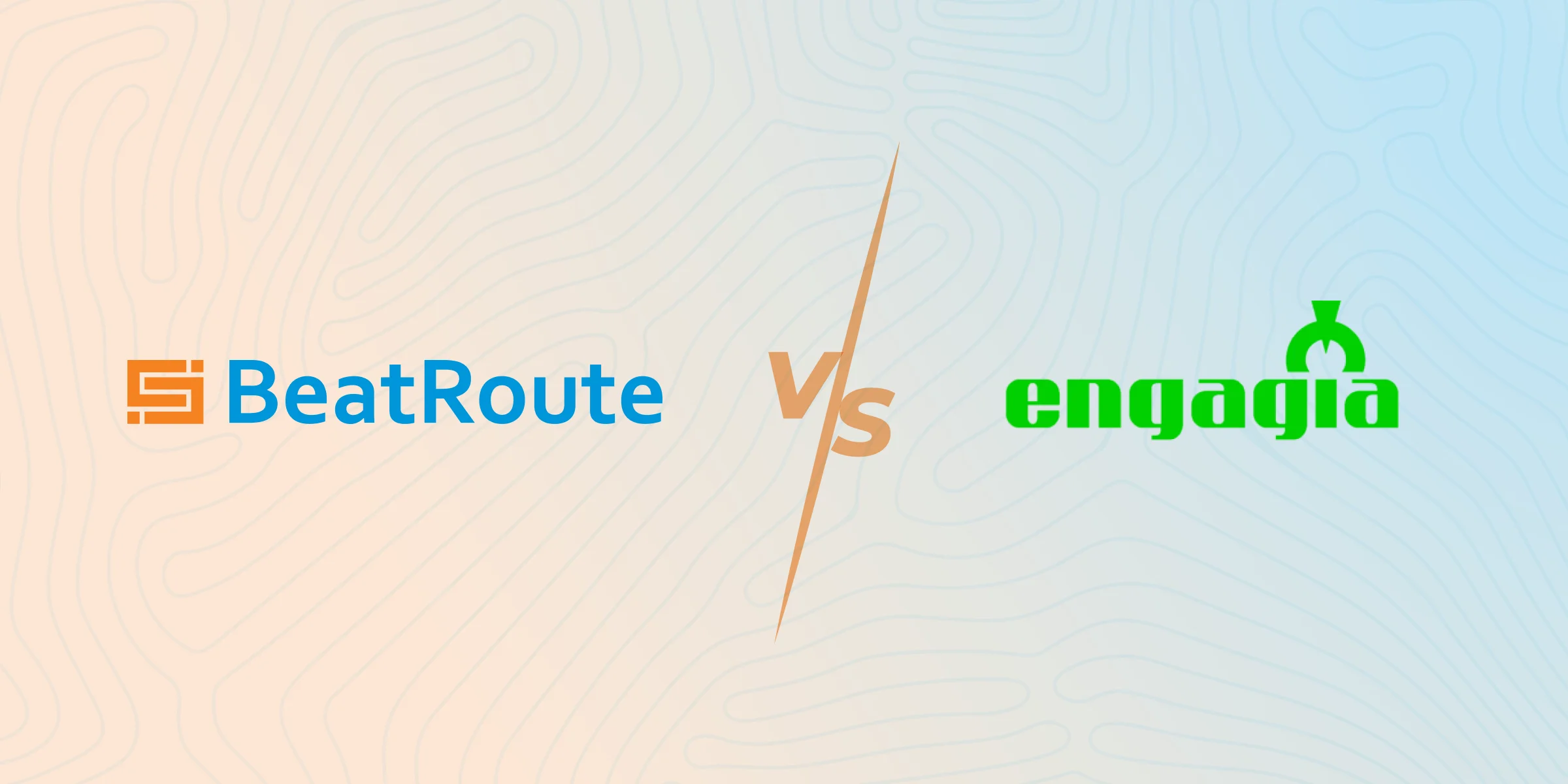 BeatRoute vs Engagia comparison banner showing the logos of both retail execution platforms side by side on a gradient background