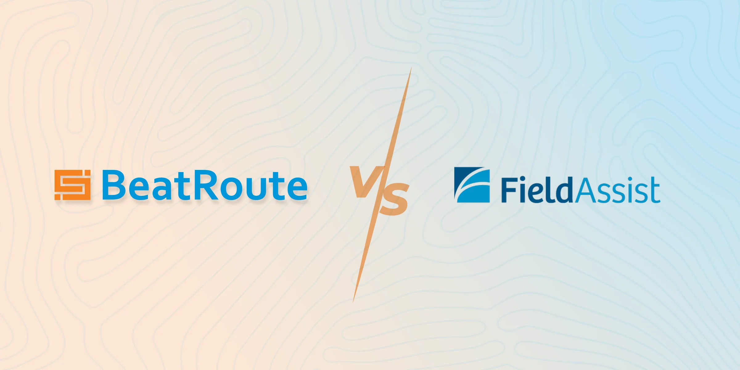 BeatRoute vs FieldAssist comparison banner showing the logos of both retail execution platforms side by side on a gradient background.
