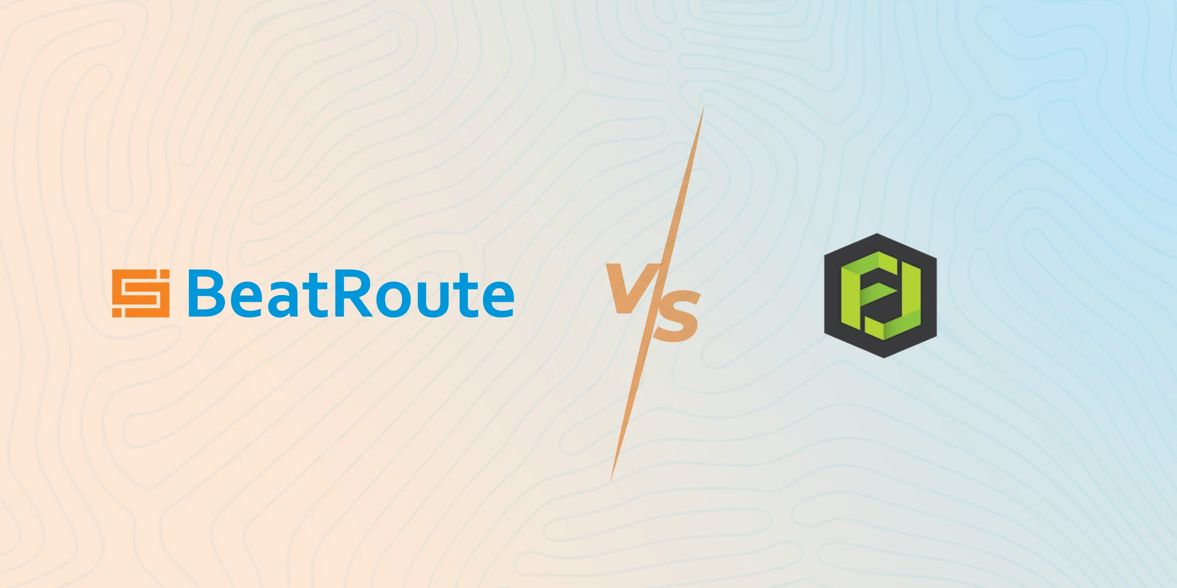 BeatRoute vs Figjam comparison banner showing the logos of both retail execution platforms side by side on a gradient background