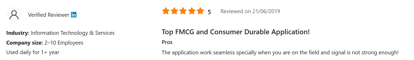 Verified five-star BeatRoute review: the app works seamlessly in the field even on a weak signal