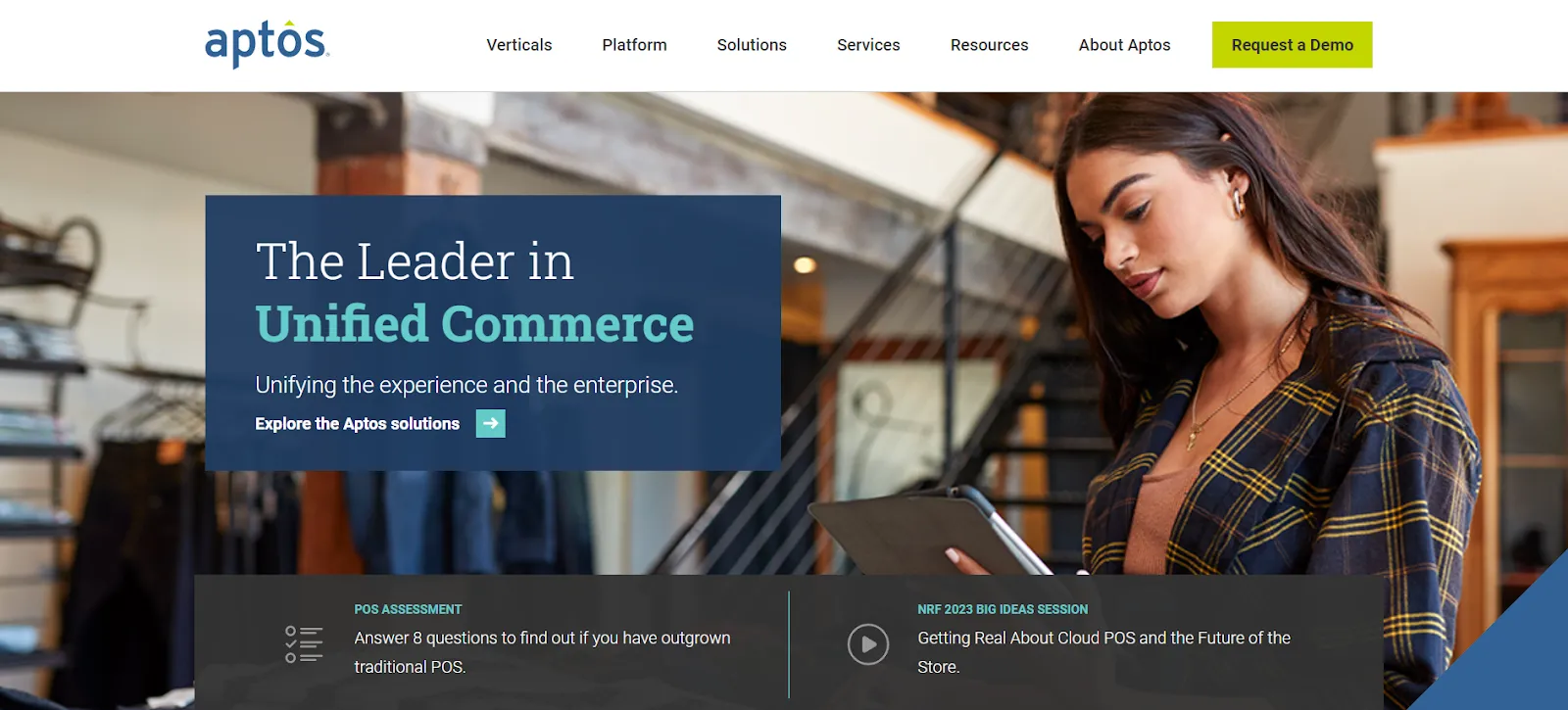 Aptos retail management software website