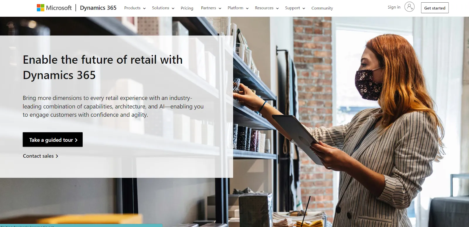 Microsoft Dynamics ERP retail management software website