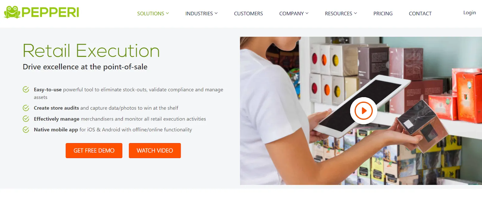 Pepperi retail management software dashboard for omnichannel sales and B2B order management