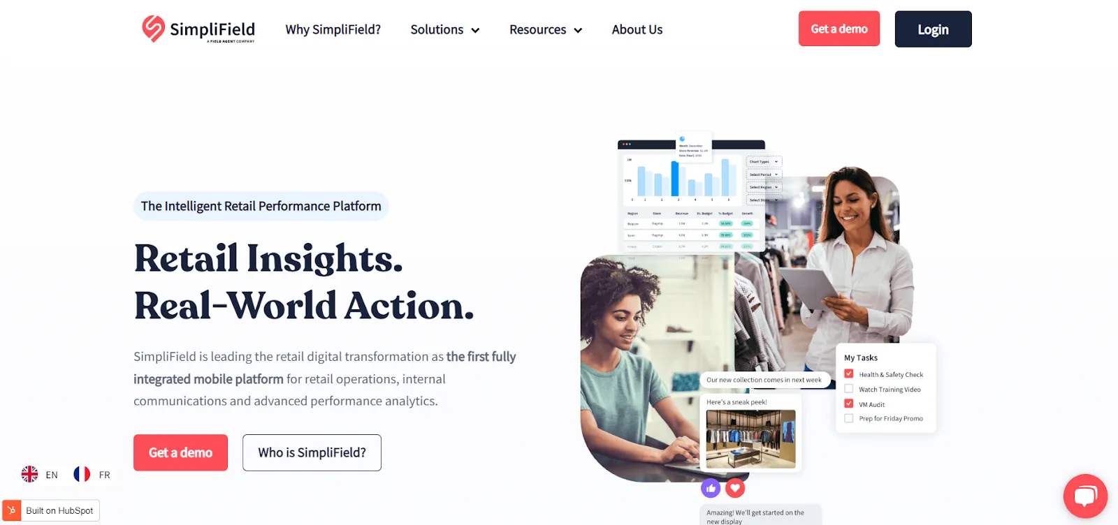 SimpliField retail management software website